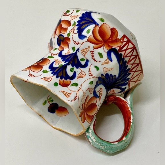 c. 1820 Gaudy Welsh Eryri Pattern Snake Handled Staffordshire China Antique Jug - Picture 13 of 16